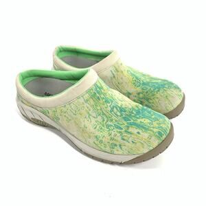 Merrell Encore 4 Breeze Slip On Outdoor Clogs Size 7.5 Womens Green White Suede